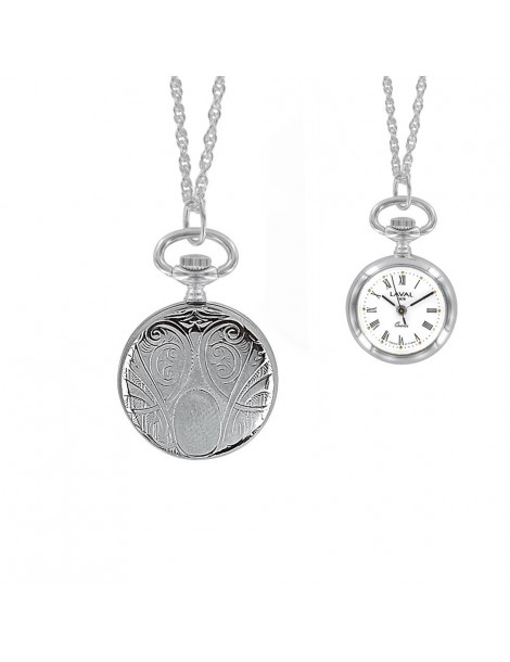 Women's Silver Medallion Pendant Watch