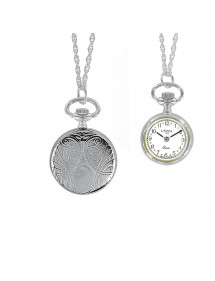 Silberne Anhängeruhr mit 2 Händen und Medaillonmuster 755025 Laval 1878 99,90 €