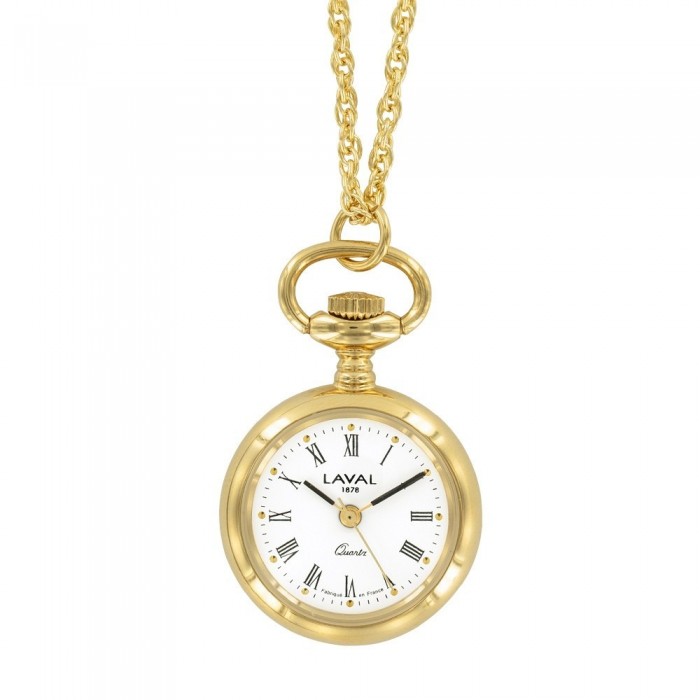 Montre pendentif dor motif m daillon chiffres romains 3 aiguilles