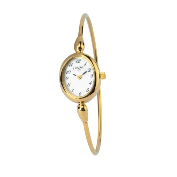 Montre tour de bras dame dorée, boîtier ovale laiton, bracelet acier rigide 754638 Laval 1878 139,00 €