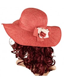 Chapeau rouge en polyester uni