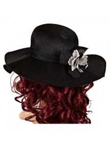 Chapeau noir en polyester uni