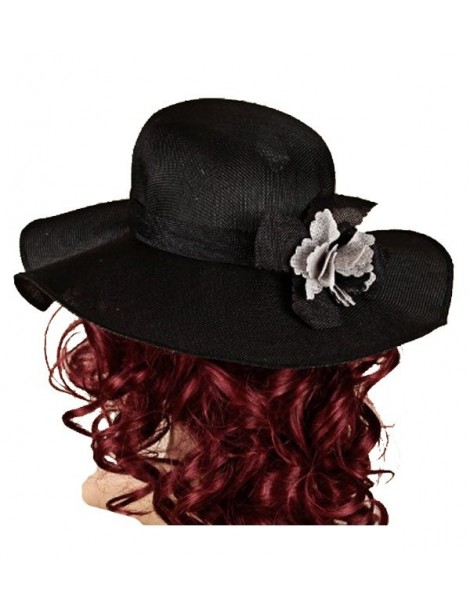 Chapeau noir en polyester uni