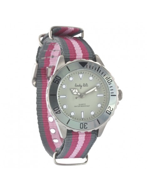 Watch Lady Lili elegance - gray and fuchsia