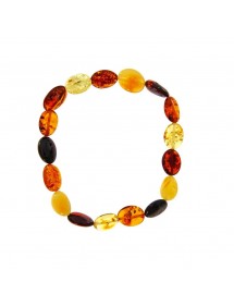 Elastic bracelet in multicolored oval amber 3180543 Nature d'Ambre 29,90 €