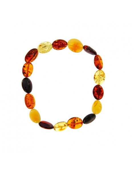Bracciale elastico in ambra ovale multicolore 3180543 Nature d'Ambre 29,90 €