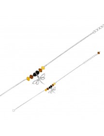 Bracelet with a silver butterfly and amber balls 3180848RH Nature d'Ambre 36,00 €