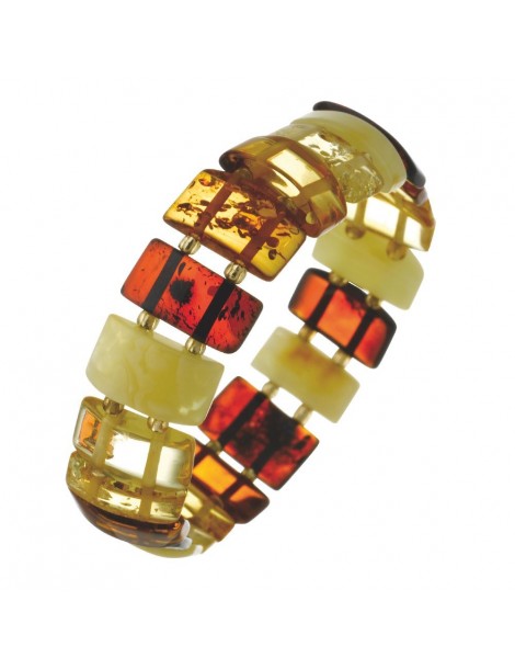 Elastic bracelet with amber stones cut in rectangular shape 3180542 Nature d'Ambre 62,00 €