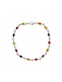 Amber and silver bracelet with small stones in the shape of a drop 3180461 Nature d'Ambre 72,90 €