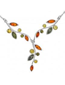 Tri-colored amber and silver necklace 317320 Nature d'Ambre 119,90 €