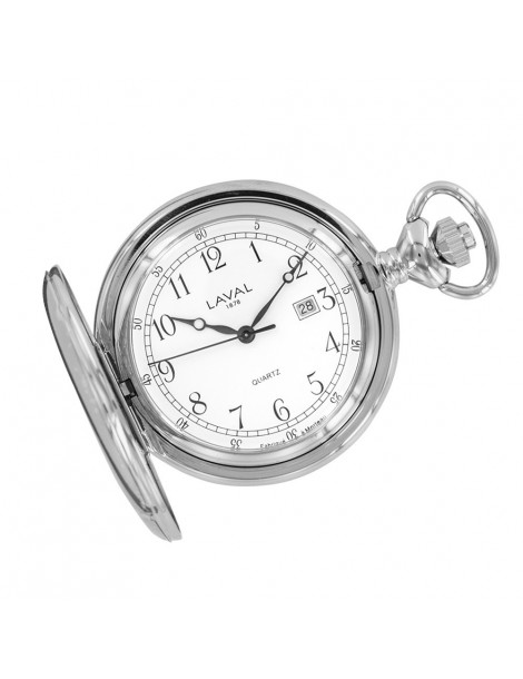 LAVAL chrome pocket watch, Arabic numerals with lid 755253 Laval 1878 139,00 €