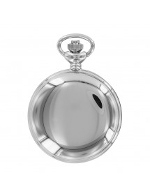 LAVAL chrome pocket watch, Arabic numerals with lid