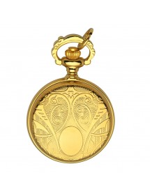 Women's pendant watch with yellow medallion pattern