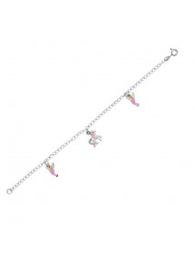 Bracciale con un unicorno e due piccole fate in argento rodiato 31812435 Suzette et Benjamin 39,90 €