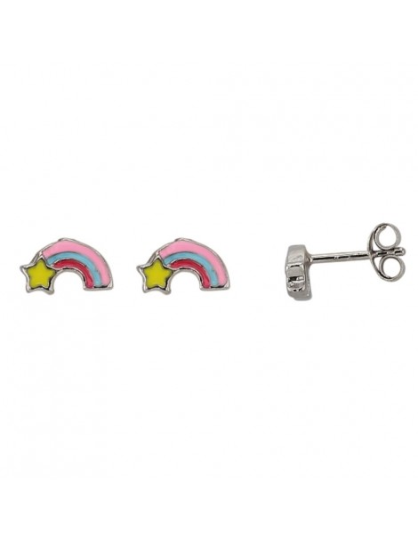 Boucles d'oreilles Arc-en-ciel étoilé en argent rhodié 3131487 Suzette et Benjamin 32,00 €