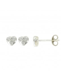 Earrings heart rhodium silver and zirconium oxides 3131393 Suzette et Benjamin 32,00 €