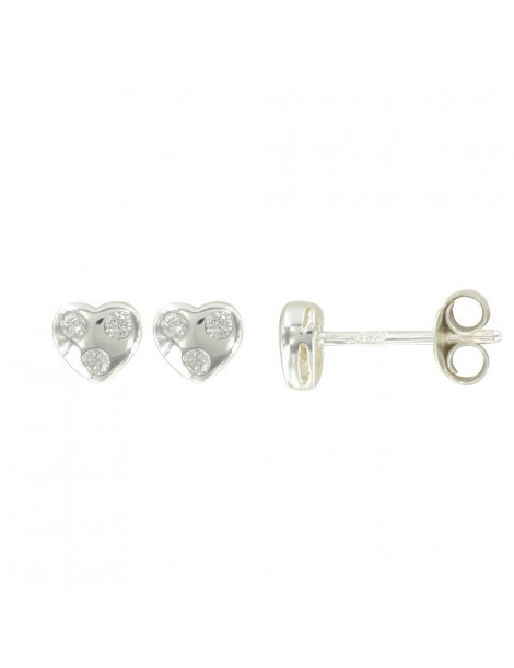 Orecchini a cuore in argento rodiato e 3 ossidi di zirconio 3131393 Suzette et Benjamin 32,00 €