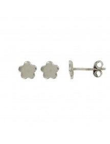 Boucles d'oreilles puces avec fleur en argent rhodié 3131342 Suzette et Benjamin 24,00 €