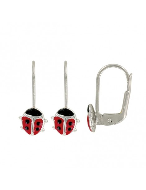 Orecchini a forma di coccinella in argento rodiato e smalto 3131324 Suzette et Benjamin 39,90 €