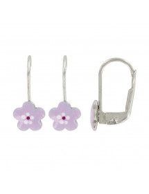 Orecchini a forma di fiore rosa per ragazza in argento rodiato 3131316 Suzette et Benjamin 39,00 €