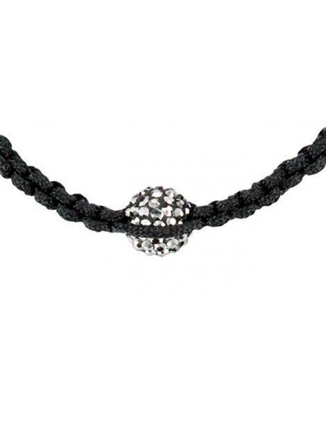 Black cord shamballa bracelet with crystal ball on macrame