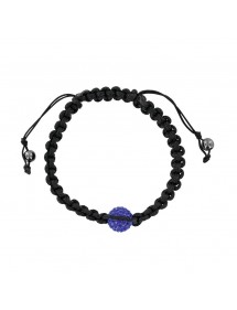 Black shamballa bracelet with blue crystal ball and hematite 888377 Laval 1878 9,90 €