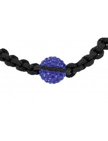 Bracelet shamballa noir avec boule de cristal bleu et hématite