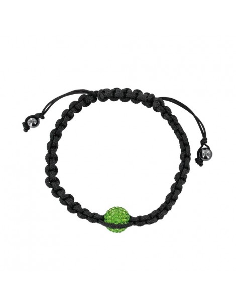 Shamballa-Armband schwarz mit grüner Kugel auf Makramee und Hämatit 888378 Laval 1878 9,90 €