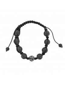 Black cord shamballa bracelet with crystal ball and black clay 888402 Laval 1878 9,90 €