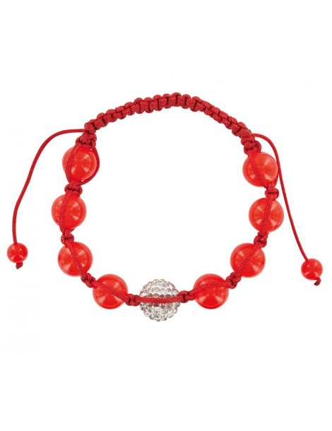 Armband shamballa roter, weißer Kristallkugel und rote Jade 888390 Laval 1878 9,90 €