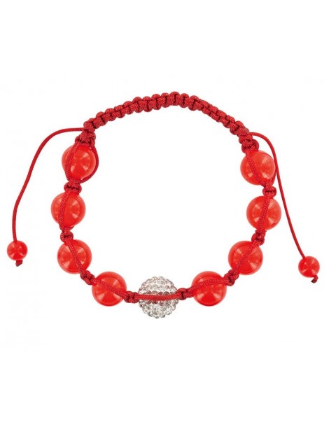 Bracelet shamballa rouge, boule de cristal blanche et de jade rouge 888390 Laval 1878 9,90 €