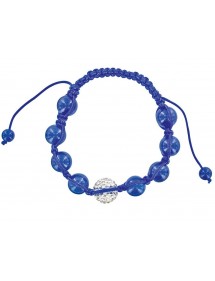 Bracelet shamballa bleu, boule de cristal blanche et de jade bleu 888392 Laval 1878 29,90 €