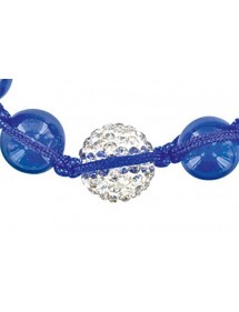 Blaues Shamballa-Armband, weiße Kristallkugel und blaue Jade