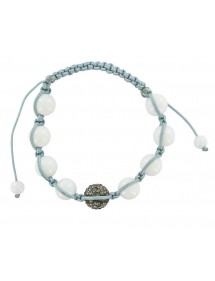 Bracelet shamballa gris avec boule de cristal et Jade blanche 888398 Laval 1878 29,90 €
