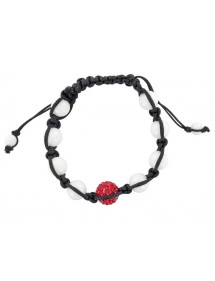 Bracelet shamballa noir, boule de cristal rouge et Jade blanche 888396 Laval 1878 29,90 €