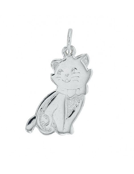 Cat-shaped silver pendant