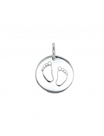 Médaille ronde "Empreinte de pieds" en argent rhodié 31610404 Laval 1878 35,60 €