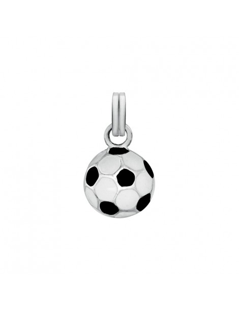 Pendentif ballon de foot noir et blanc en émail