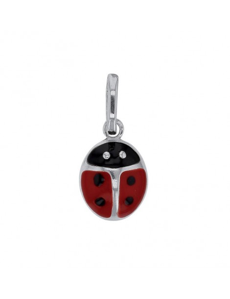 Pendentif coccinelle en argent 925/1000 émaillé