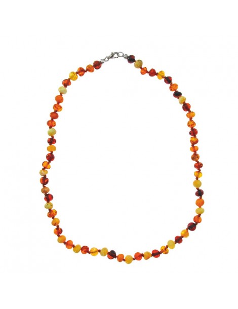 Necklace of small round stones in amber and silver clasp 317060245 Nature d'Ambre 54,50 €