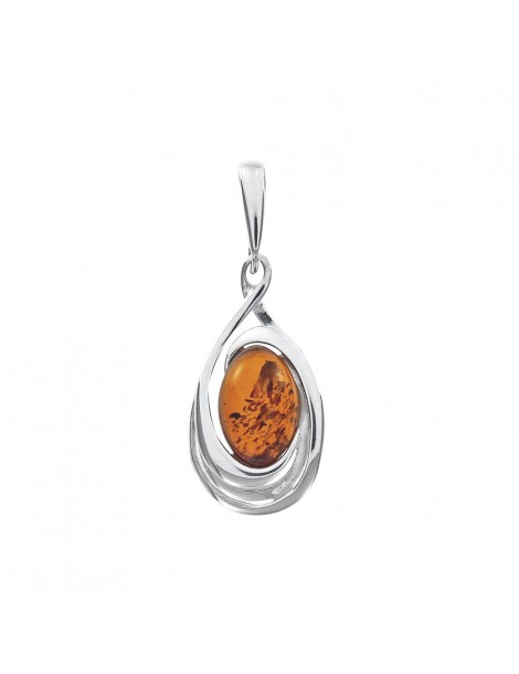 Amber pendant wrapped in silver rhodium frame 31610206RH Nature d'Ambre 42,00 €