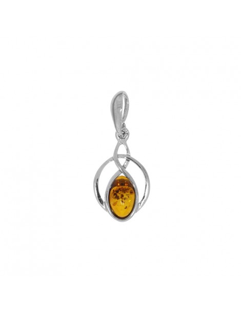 Amber pendant circled in rhodium silver 3160851RH Nature d'Ambre 24,00 €