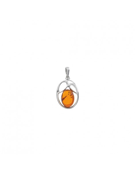 Anhänger durchbrochene abgerundet Rhodium Silber und Bernstein 31610231RH Nature d'Ambre 36,00 €