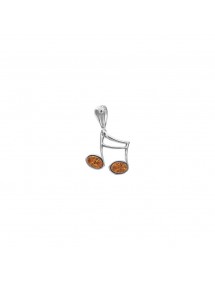 Pendentif note de musique argent rhodié et 2 pierres en ambre 31610233RH Nature d'Ambre 29,90 €