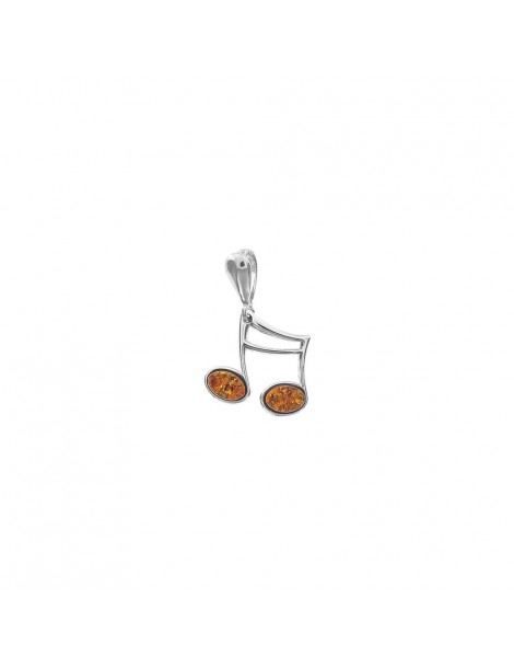 Pendentif note de musique argent rhodié et 2 pierres en ambre 31610233RH Nature d'Ambre 26,00 €