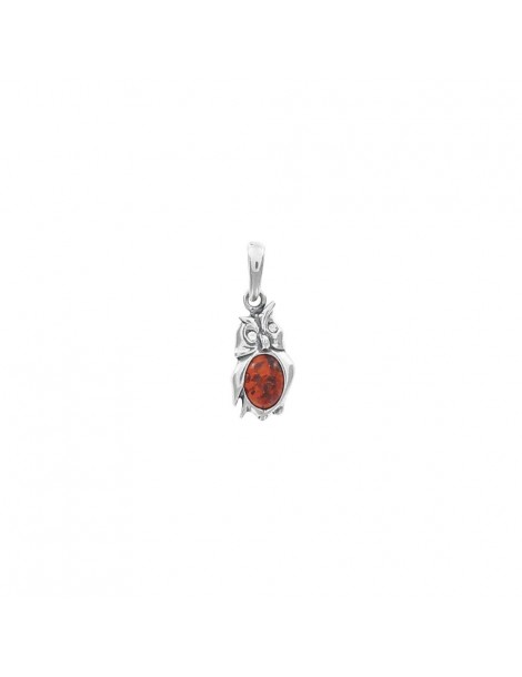 Pendant silver owl rhodium and amber 31610238RH Nature d'Ambre 28,00 €