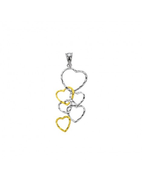 Two-tone heart pendant in rhodium-plated silver and gold plated 3160383 Laval 1878 26,00 €