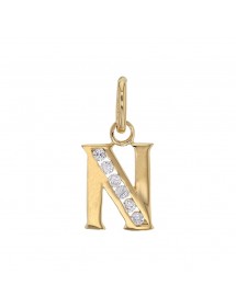 Pendentif initiale en plaqué or et oxydes de zirconium - Lettre N 3260213N Laval 1878 23,00 €