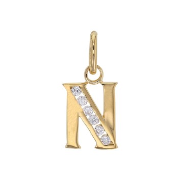 Initial pendant in gold plated and zirconium oxides - Letter N 3260213N Laval 1878 23,00 €