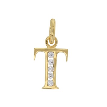 Initial pendant in gold plated and zirconium oxides - Letter T 3260213T Laval 1878 23,00 €